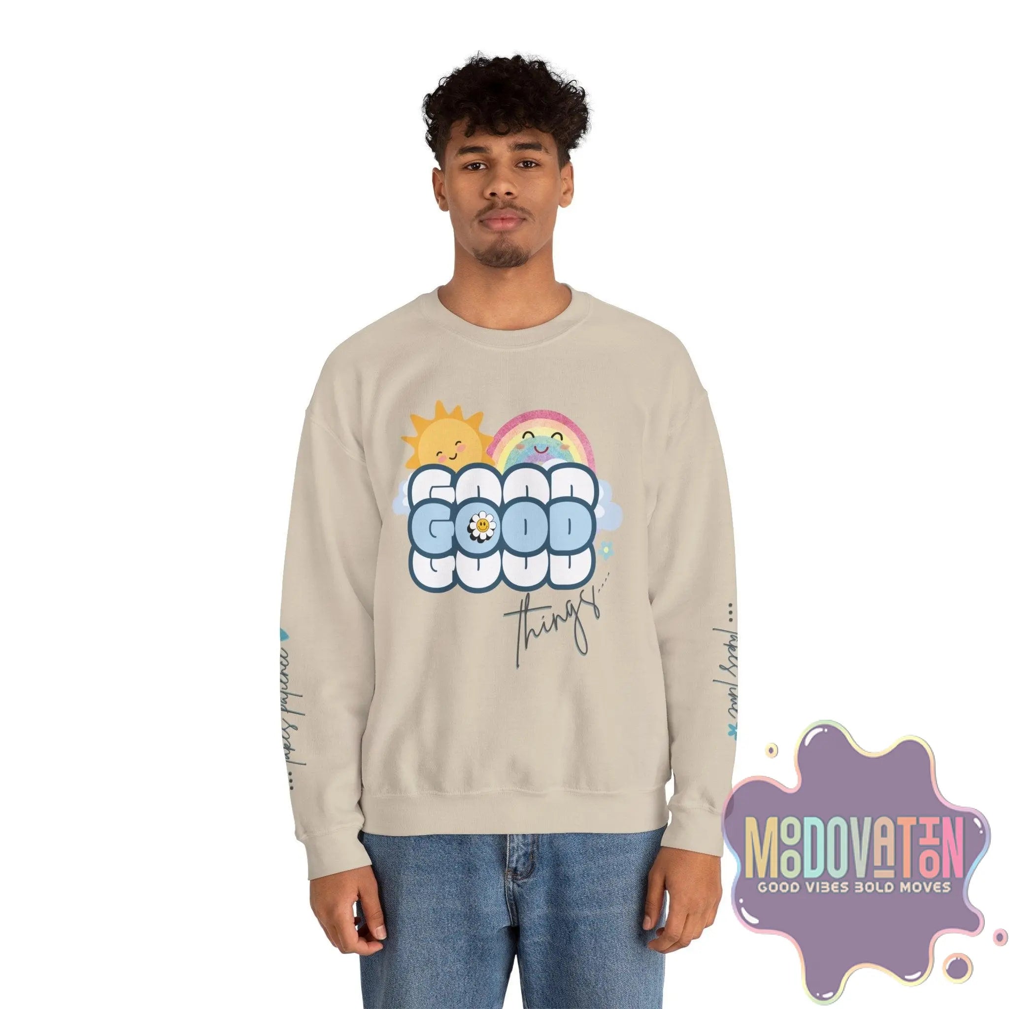 Good Things Unisex Heavy Blend Crewneck Sweatshirt - MOODOVATION