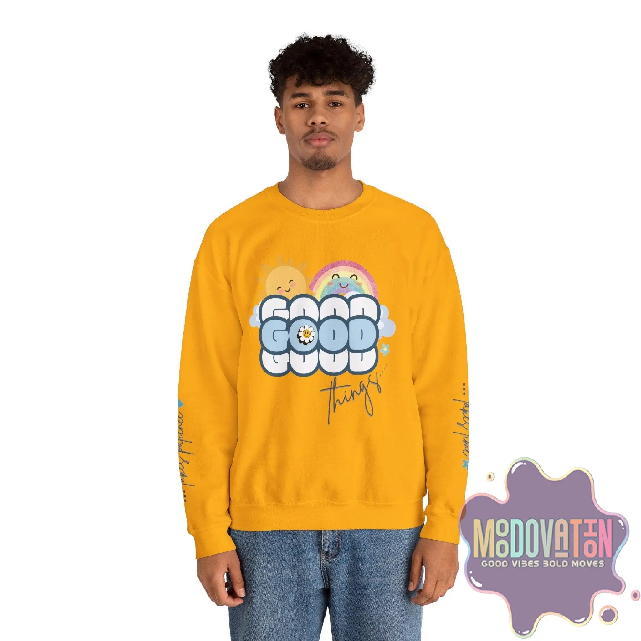 Good Things Unisex Heavy Blend Crewneck Sweatshirt - MOODOVATION