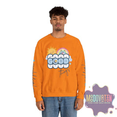 Good Things - Unisex Heavy Blend Crewneck Sweatshirt - Large Graphic Sleeve - MOODOVATION