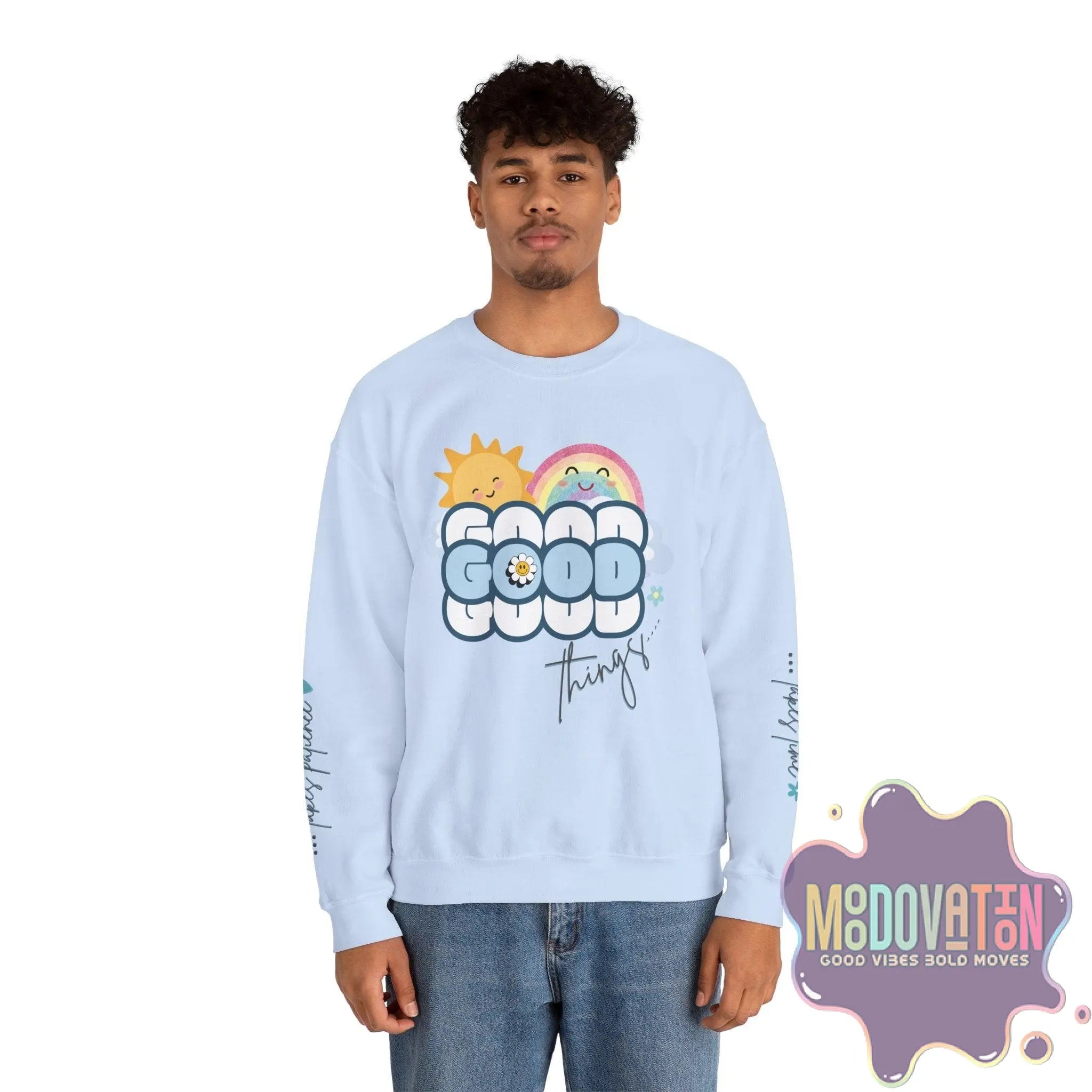Good Things Unisex Heavy Blend Crewneck Sweatshirt - MOODOVATION