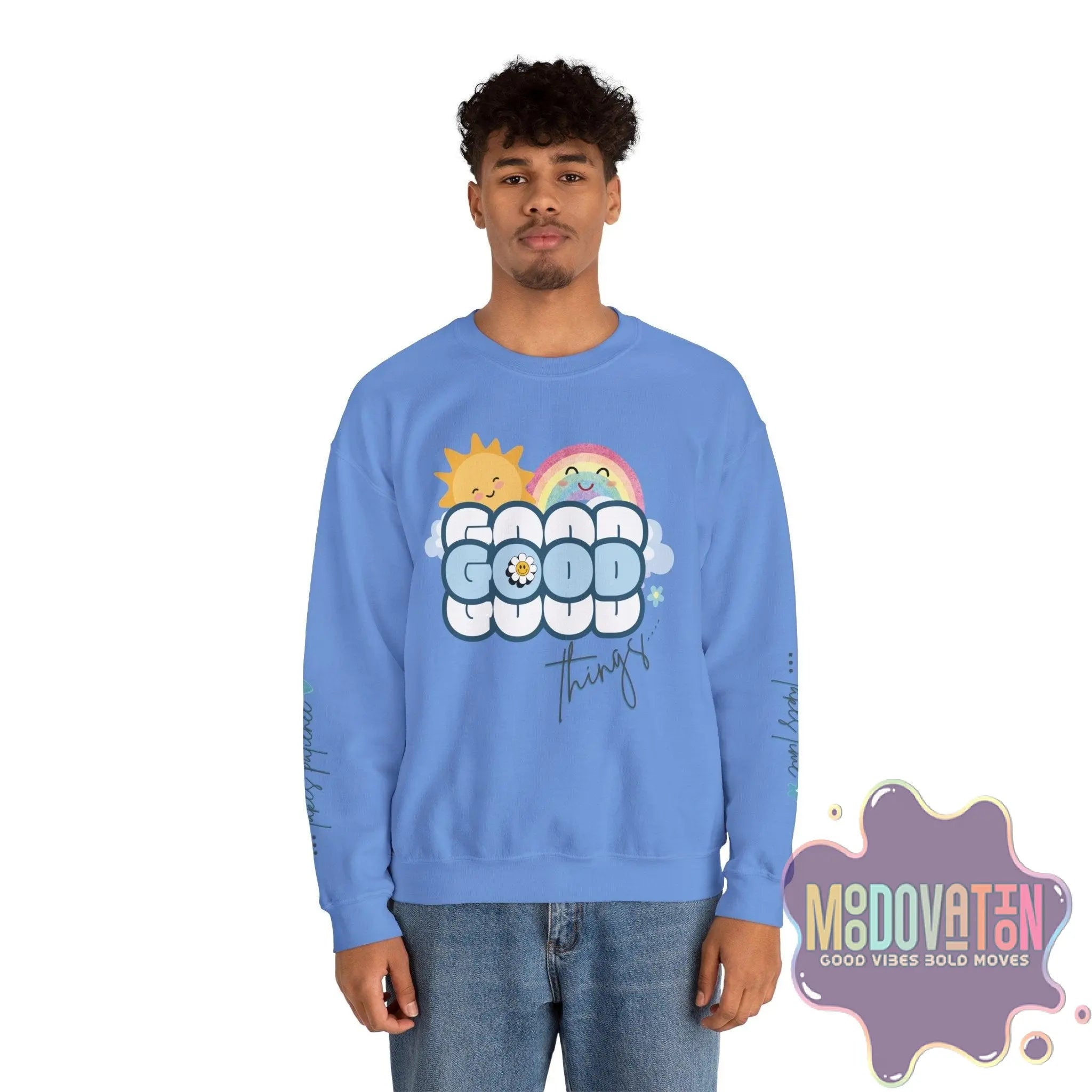 Good Things Unisex Heavy Blend Crewneck Sweatshirt - MOODOVATION