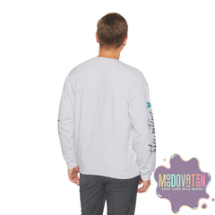 Good Things - Unisex Heavy Blend Crewneck Sweatshirt - Large Graphic Sleeve - MOODOVATION