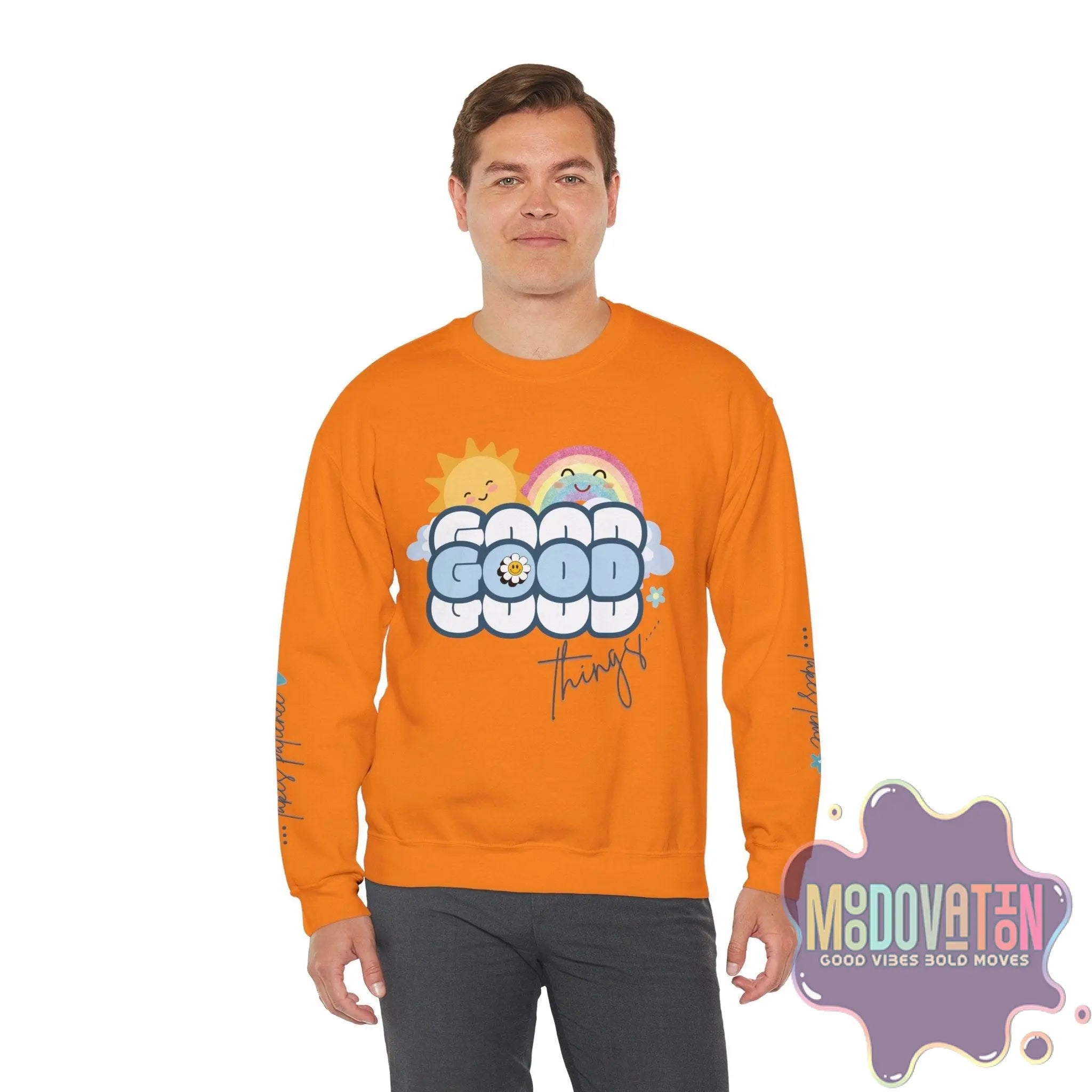 Good Things Unisex Heavy Blend Crewneck Sweatshirt - MOODOVATION