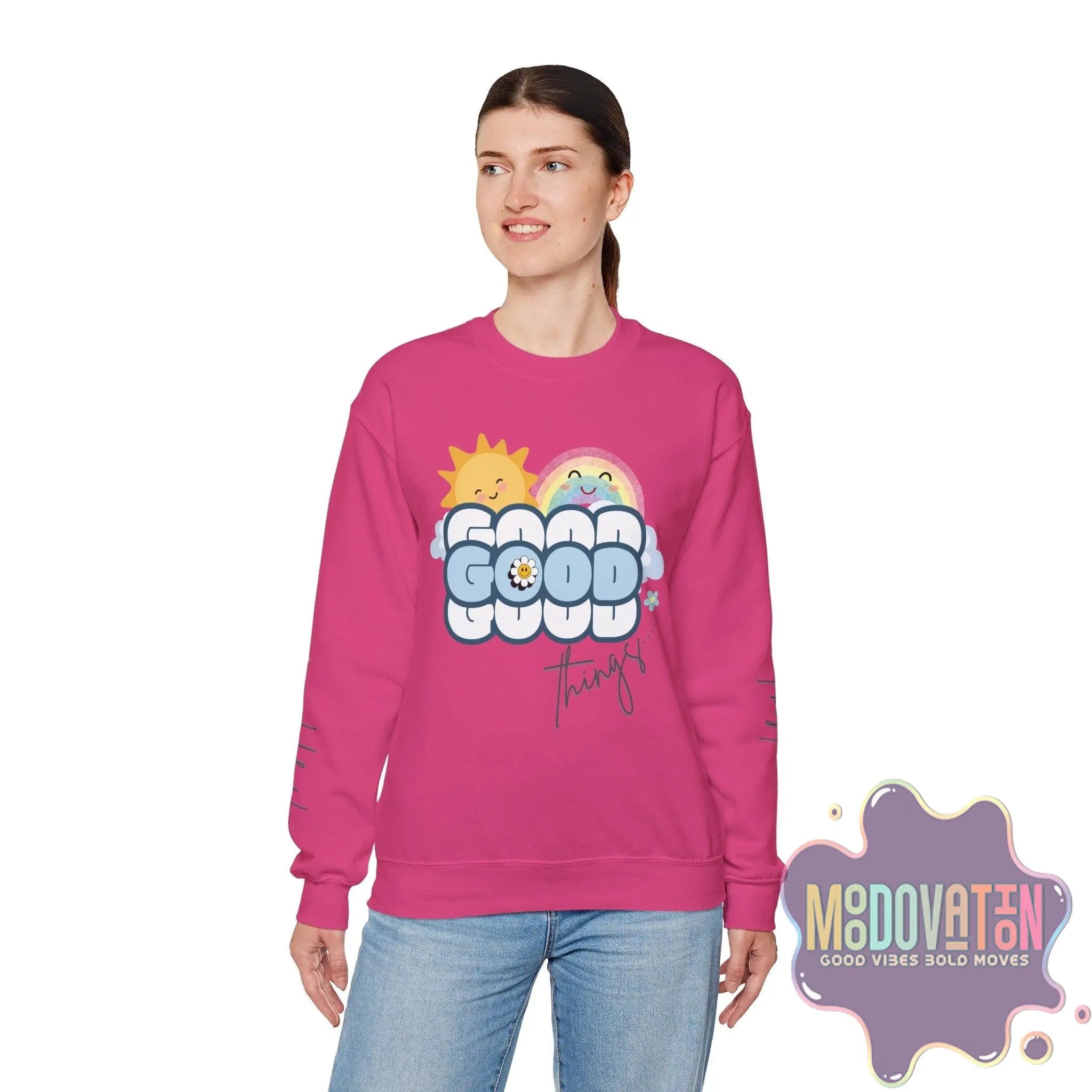 Good Things Unisex Heavy Blend Crewneck Sweatshirt - MOODOVATION