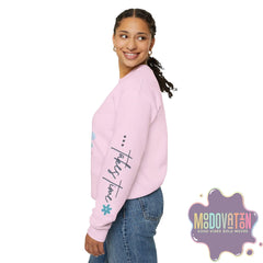 Good Things - Unisex Heavy Blend Crewneck Sweatshirt - Large Graphic Sleeve - MOODOVATION