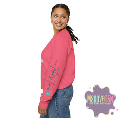 Good Things - Unisex Heavy Blend Crewneck Sweatshirt - Large Graphic Sleeve - MOODOVATION