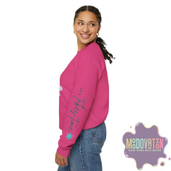 Good Things - Unisex Heavy Blend Crewneck Sweatshirt - Large Graphic Sleeve - MOODOVATION