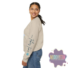 Good Things - Unisex Heavy Blend Crewneck Sweatshirt - Large Graphic Sleeve - MOODOVATION