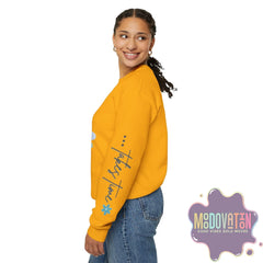 Good Things - Unisex Heavy Blend Crewneck Sweatshirt - Large Graphic Sleeve - MOODOVATION