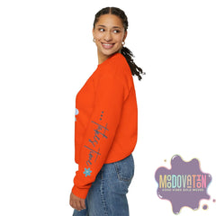Good Things - Unisex Heavy Blend Crewneck Sweatshirt - Large Graphic Sleeve - MOODOVATION