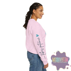 Good Things - Unisex Heavy Blend Crewneck Sweatshirt - Large Graphic Sleeve - MOODOVATION