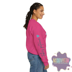 Good Things - Unisex Heavy Blend Crewneck Sweatshirt - Large Graphic Sleeve - MOODOVATION