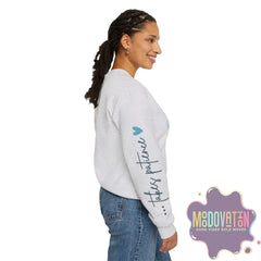 Good Things - Unisex Heavy Blend Crewneck Sweatshirt - Large Graphic Sleeve - MOODOVATION
